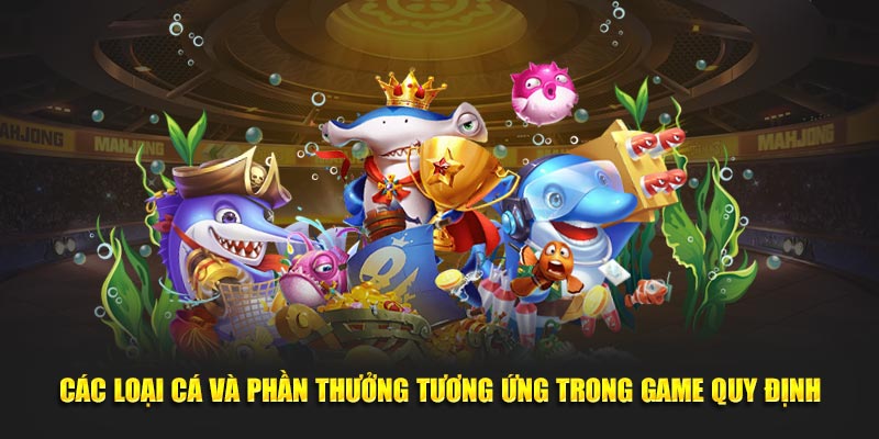 Các loại cá và phần thưởng tương ứng trong game quy định